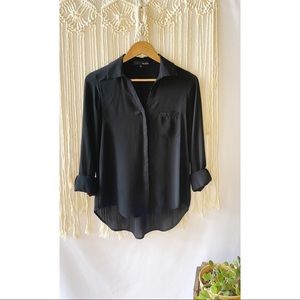 RO & DE | SEMI SHEER BLACK BLOUSE